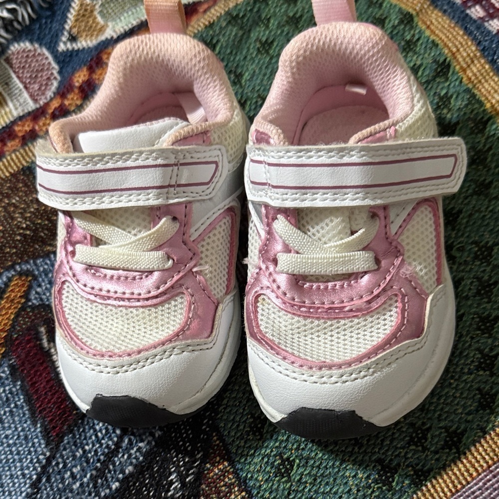 Wonder Nation Pink and White Kids' Sneakers